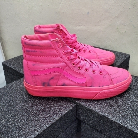 Vans Old Skool Hi Top Pink Sneakers Women's 7 Men 5.5 Shoes - Picture 8 of 14